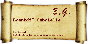 Brankó Gabriella névjegykártya